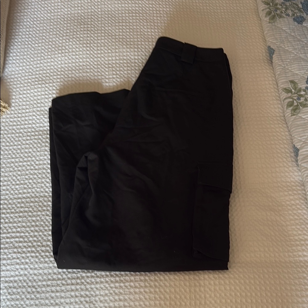 Womens Asos Petite black Cargo Pants